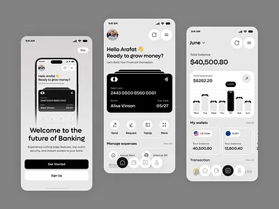 Digital Banking Mobile App Design app app design bank banking banking app clean design expenses finance finance app financial fintech mobile mobile app money payment transaction transfer ui ux