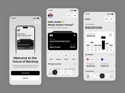 Digital Banking Mobile App Design app app design bank banking banking app clean design expenses finance finance app financial fintech mobile mobile app money payment transaction transfer ui ux