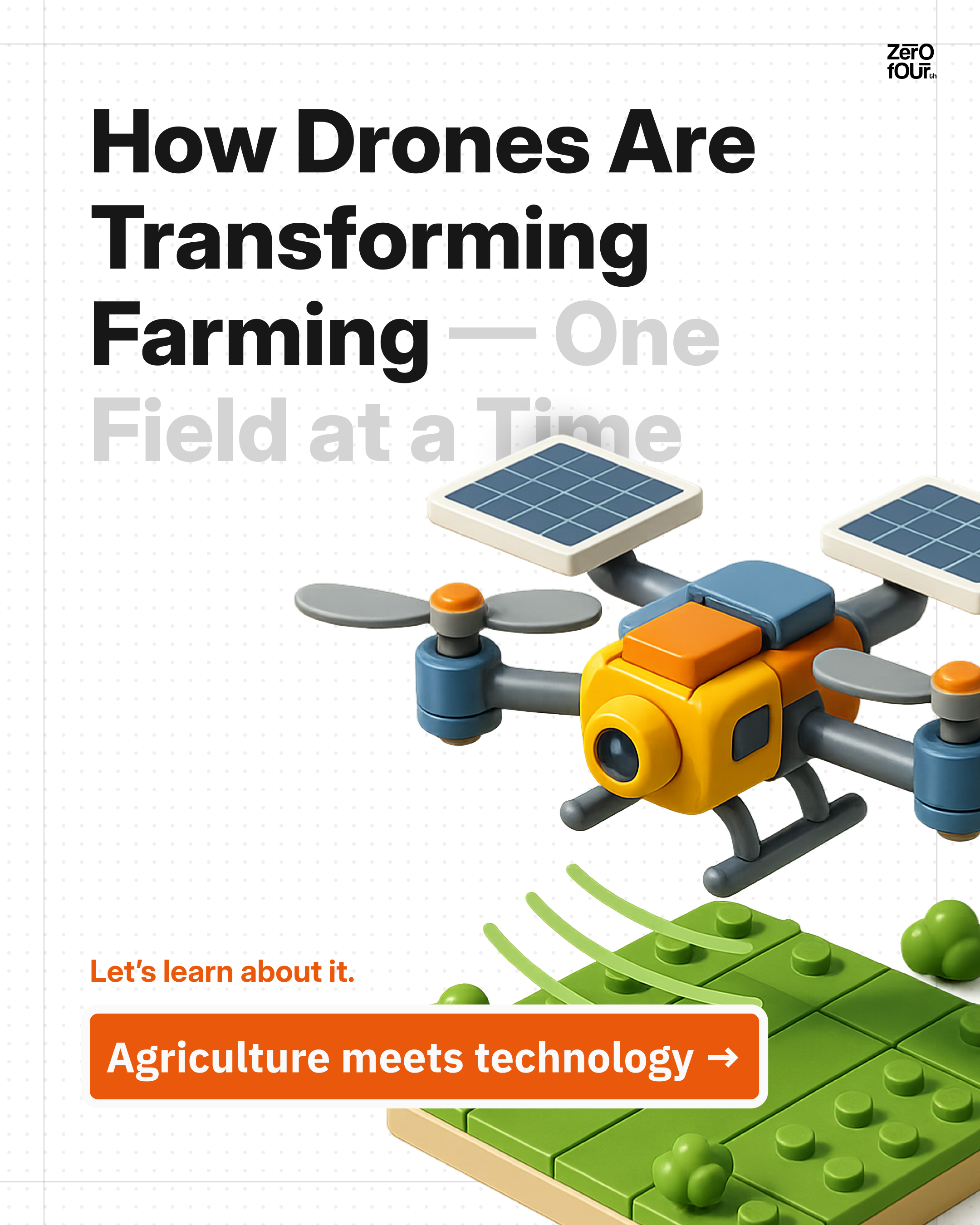 How Drones are Transforming Farming 3d icon graphic design illustration sustainability