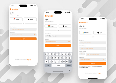 Swiggy Sign in / Login Page UI