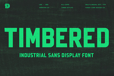 TIMBERED Display Font grunge font headline font industrial font offset packaging poster retro font rough font rough texture sans serif font timbered display font typeface font