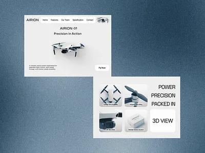 AIRION - Drone Website Exploration 3d bento design figma graphic design landing page landing page design ui ux website design