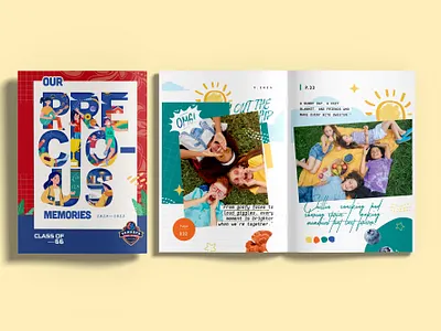 Fun and Playful Editorial Layout adobe ilustrator adobe indisign adobe photoshop annual yearbook book cover editorial layout graphic design layout layout design magazine layout yearbook design