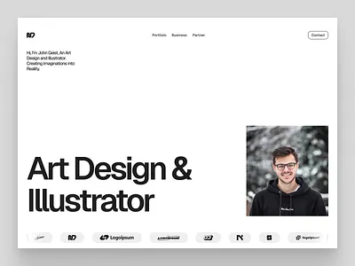 Illustrator Portfolio – Clean, Vibrant, Professional art graphic design illustrator landingpage ui webdesign