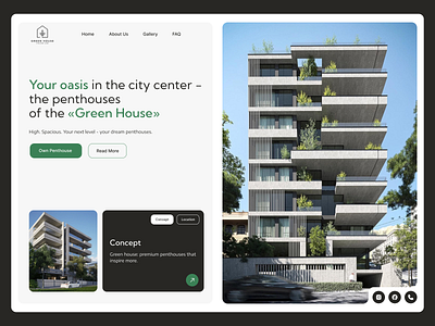 Website for the penthouses of the «Green House» design ui ui design