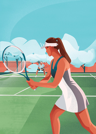 Sport illustrations beach volley colorful design girl illustration outdoor sport sport illustration tennis vector vector art