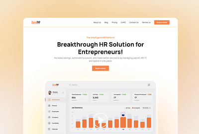 FirstHR – Modern HR Platform Landing Page 🚀 figma landing page figma ui ux hr figma design hr landing page hr portal hr ui ux hr web ui landing page landing ui saas saas dashboad ui ui design ui ux web ui web ux