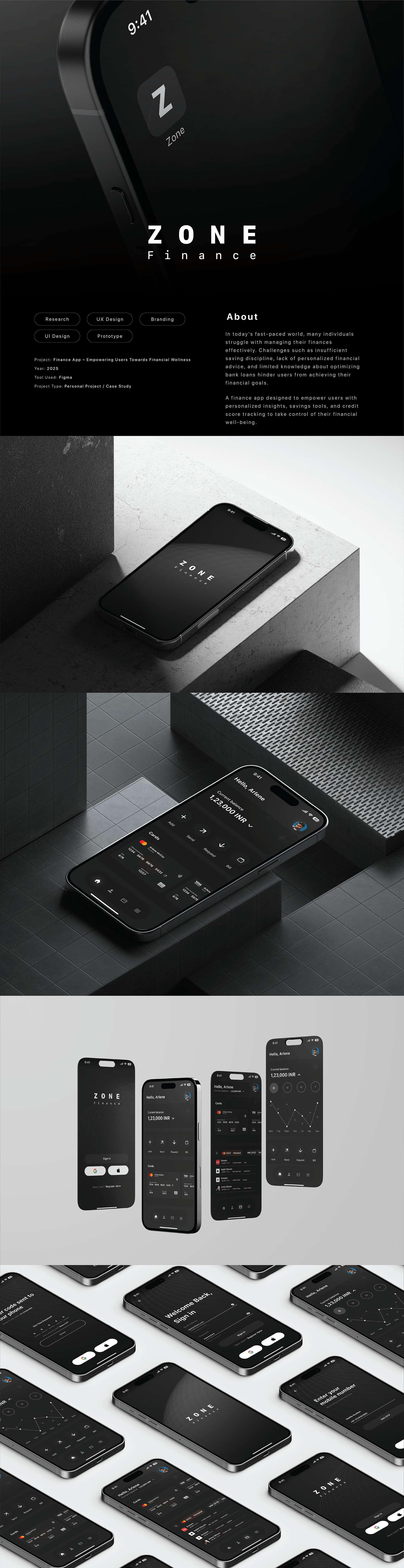 💸 Zone Finance App 3d app branding graphic design logo ui