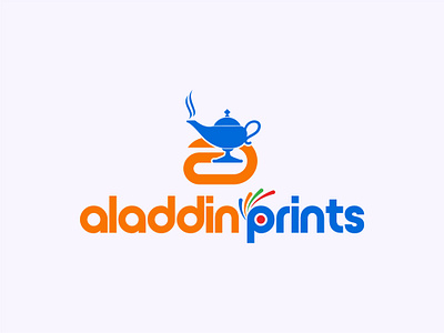 aladdinprints logo design a letter logo a logo aladdin lamp logo aladdinprints logo design colorful logo creative mark letter a logo letter a with lamp logo logo design printing logo prints agency logo design vibrant logo design