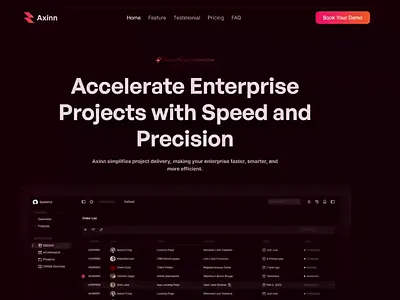 Axinn - website designed for SaaS and customer service platform branding figma framer landing page saas ui web design webflow