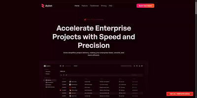 Axinn - website designed for SaaS and customer service platform branding figma framer landing page saas ui web design webflow
