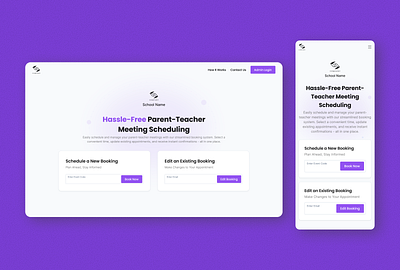 Parent-Teacher Meeting Scheduling – Web & Mobile App UI appointment booking app booking app figma design landing page mobile ui multiple booking responsive design ui ux ui ux design web mobile design web ui