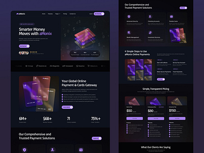Introducing the New aMonix Landing Page branddesign branding design designwithpurpose financedesign fintech landing landinpage payments productdesign uidesign uiux uxdesign webdesign