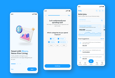 Finly – Personal Finance & Expense Tracking App 💰📊 figma design finance app finance ui ux mobile app mobile design mobile ui ux mockup design mockup ui ux ui ux