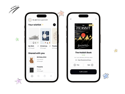 wishy✨ Wishlist mobile app app graphic design mobileapp ui ux