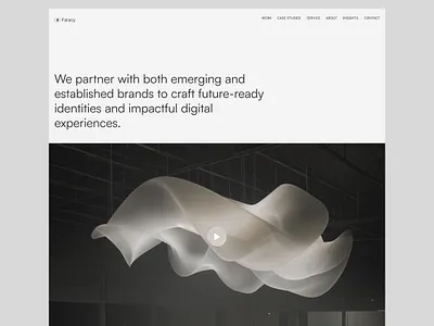 Faracy - Design Agency Website ads design advertising agency branding clean design design agency digital agency graphic design landing page minimal ui ux web design website white white label white space