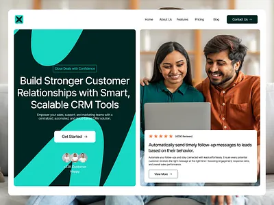 CRM Landing Page Design – Build Stronger Customer Relationships b2b saas website b2b website clean website design crm platform crm ui feature section figma hero section design landing page design marketing tool website modern web design pricing table ui product website design responsive landing page saas homepage saas web design software landing page testimonial section uiux design web app design