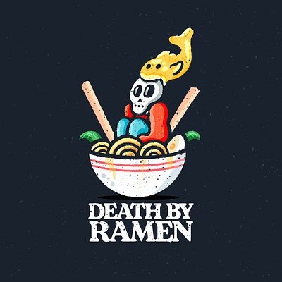 Death By Ramen chopsticks death food foodie noodle noodles ramen skull skulls