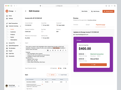 Invoice | Payment Page clean dashboard color crm dashboard discover edit invoice minimal saas saas dashboard ui dashboard ui ux ux dashboard ux ui