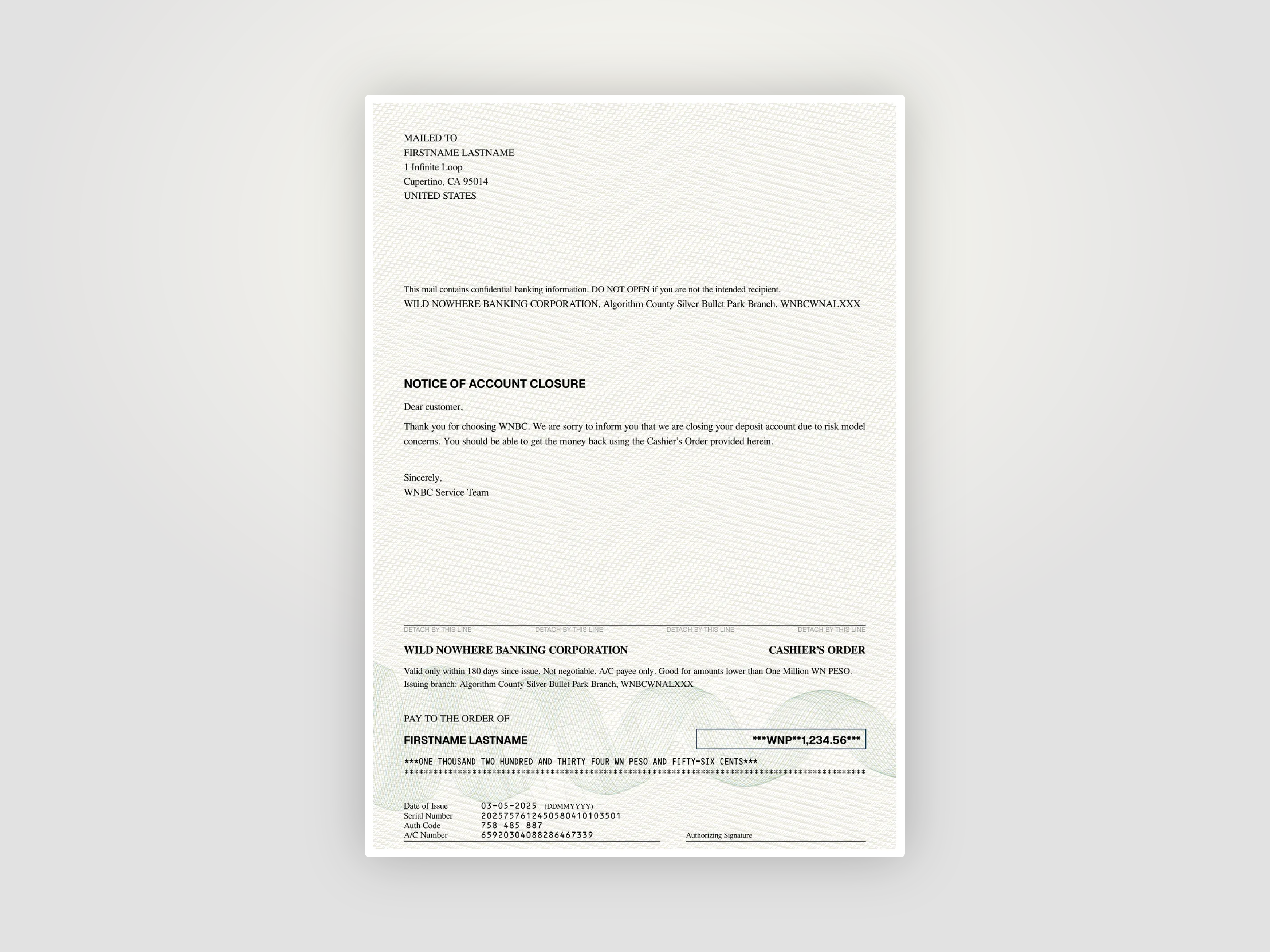 NAD#146 check pattern security paper