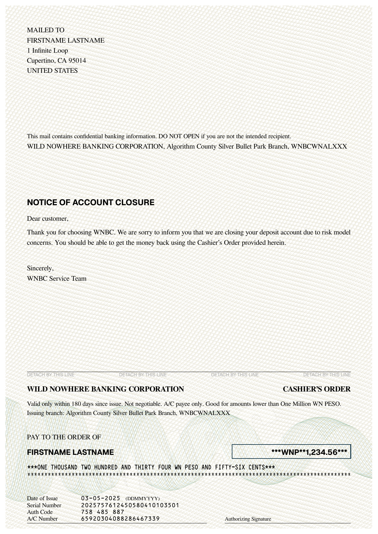 NAD#146 check pattern security paper