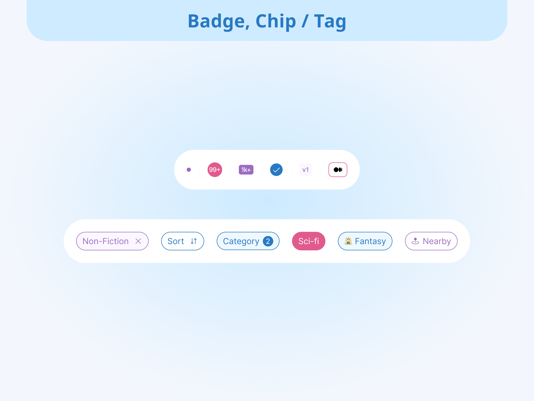 UX Badge, Chips / Tags asset badge chip component design design system experience exploration figma library product design reference tag token ui ux