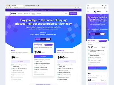 Pricing Options Page app branding button design design system desktop graphic design illustration landing page logo mobile pricing page responsive slider table ui uikit ux uxui vector