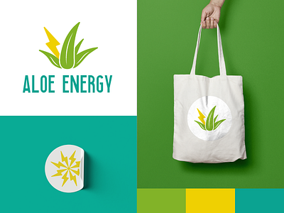 Aloe Energy aloe blue branding corporate design energy engery graphic design green logo plant power small business startup sustainability teal vector