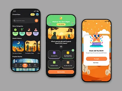 Kids Bedtime Story Mobile App app app design graphic design ios ios app kids app kids ios app mobile app story app ui uiux ux