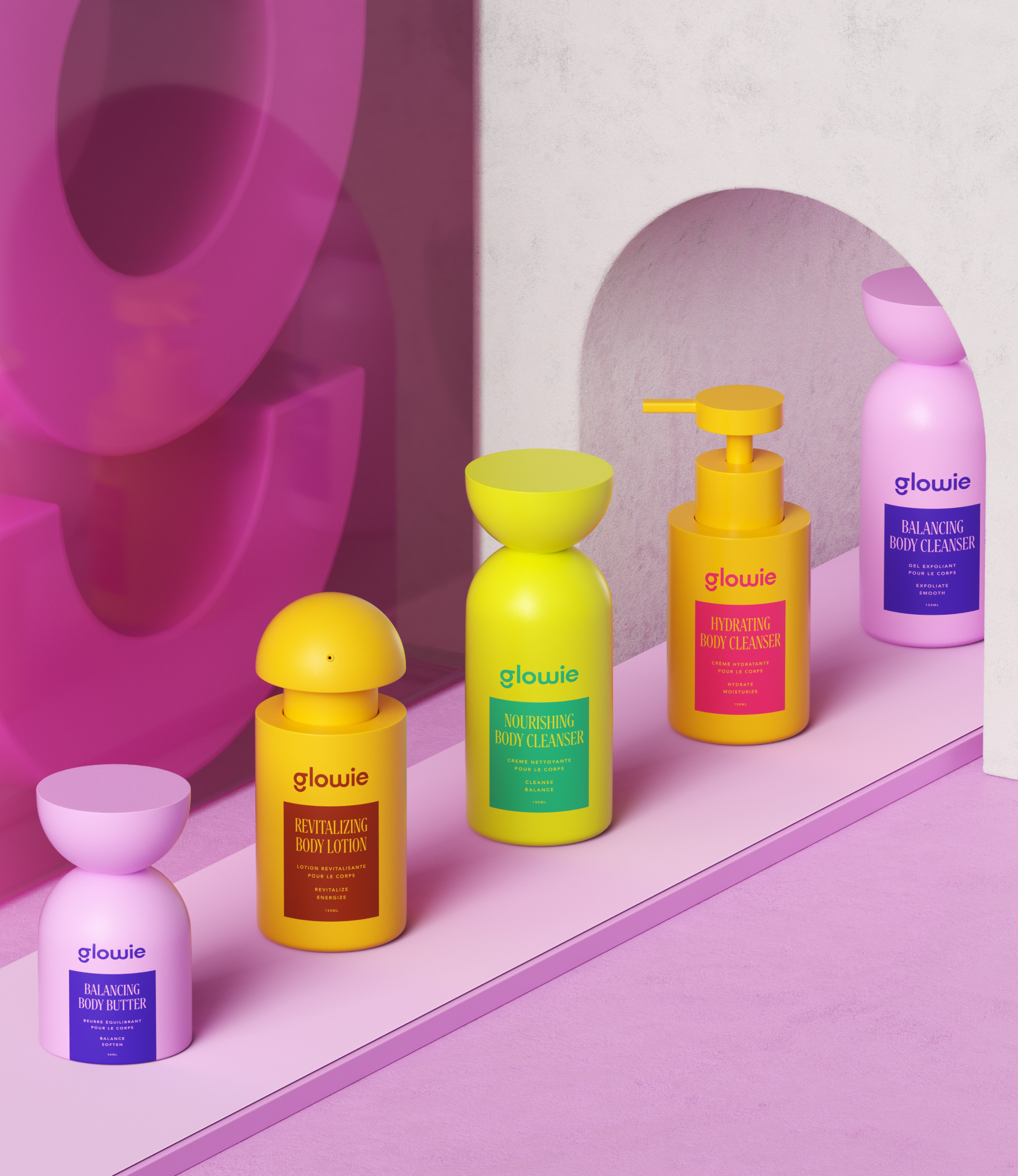 Glowie / Branding / Skincare 3d beauty body care branding care colors cosmetics label design logo makeup packaging skin skincare ui wellness