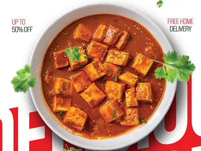 Irresistible Paneer Curry – Fresh, Spicy & Delivered your Door adversting branding graphicdesign poster