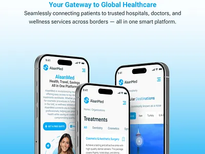 AlaanMed appdesign globalhealth healthcaredesign logo medicaltourism ui uiux webdesign