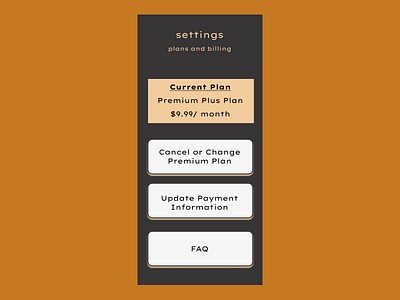 Daily UI 007 Settings app billing branding daily ui 007 dailyui design figma graphic design illustration logo payment settings ui