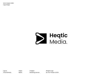 Digital Agency Logo of Heqtic Media , Marketing Logo, Clean Logo agency agency branding agency logo black brand colorful logo creative agency digital agency gradient logo identity logo trend 2025 marketing logo media logo minimal