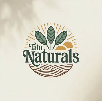 Natural Logo Design for 'Tato Naturals" brand logo branding business logo creative logo custom logo graphic design illustration logo designer logo type natural brand tallented graphic designer vector