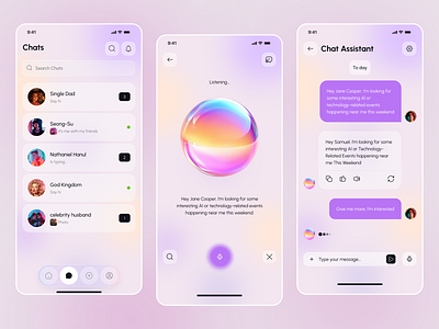 AI Mobile App - Chat Assistant ai ai assistant ai chatbot ai design ai mobile app ai voice app design chatbot conversational ai mobile smart ai smart assistant speech to text app voice recognition