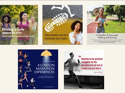 5 Instagram Post Images for a Women Running Club graphic design instagram post image running club instagram