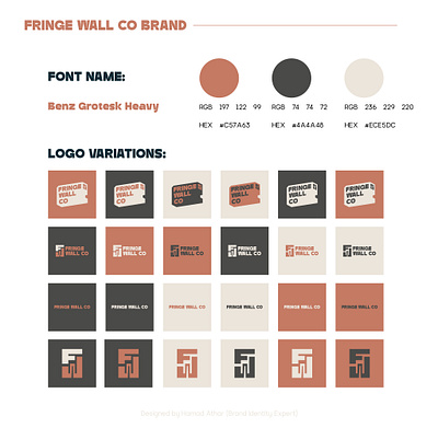 Fringe Wall Art Minimalist Branding boldlogo brand identity branding colorpalette dribbleshot logo design minimalist modernlogo typography visualbranding