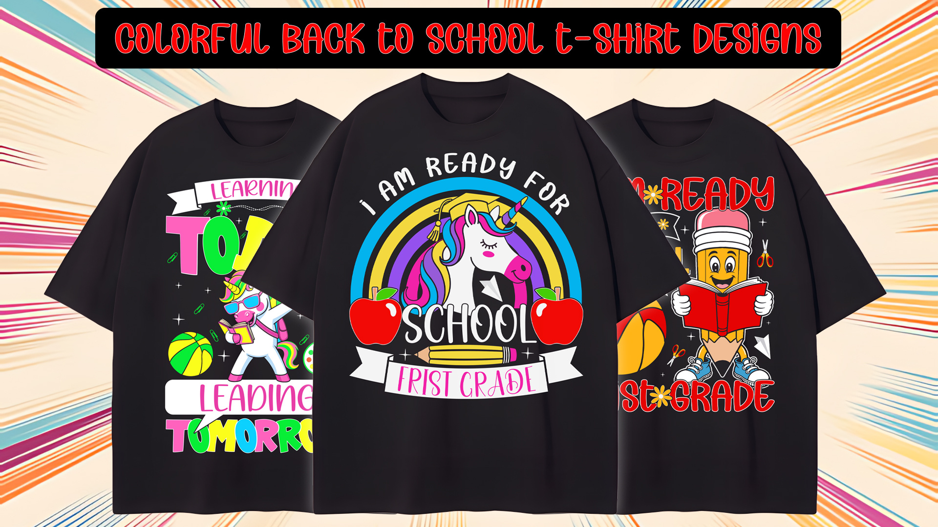 Example of Colorful Back To School Vibe T Shirt 