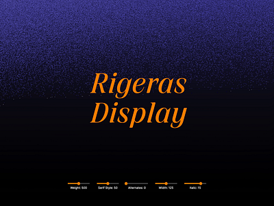 Rigeras Font Family display font font font design serif type design typeface typography variable variable font visual identity
