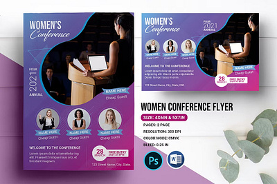 Women Conference Flyer anniversary announcement breast cancer cancer awarness charity clebration conference gospel gospel month leadership modern mothers ms word photoshop template seminar watch night women women conference women conference flyer womens conference