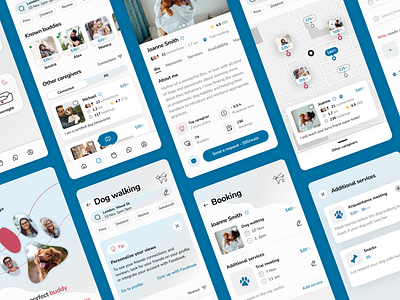 Permigo - dog care app care design design system dog dog care dog service dog walking figma mobile mobile design product design trust trustworthy ui ux