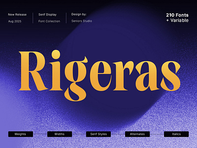 Rigeras Font Family font font design serif display serif font type design typeface typography variable font
