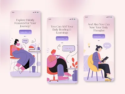 On Board Design- Habit Tracker App app design app ui apps design branding graphic design landing page design logo on board design ui ui design ui ux ux design