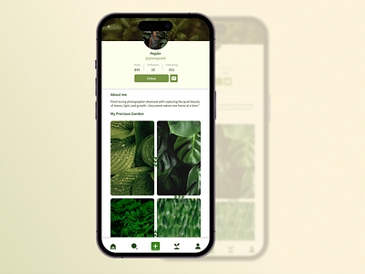 DailyUi 006 - User Profile dailyui graphic design photography plants ui