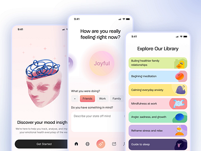 Mental Health App app graphic design health care heath mental ui uiux