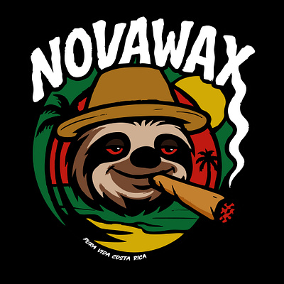 NovaWax logo graphic design ilustration logo