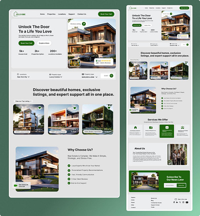 Modern Real Estate Landing Page Design figma framer home investment home search landing page modern property property listing real estate ui uiux ux web design web development website design wordpress