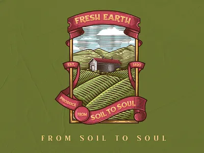 Vintage Farm Logo & Organic Branding classic emblem ⸻