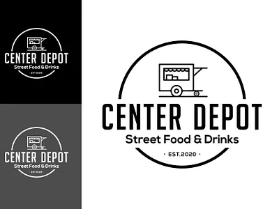 Center Depot Street Food Logo contemporary restaurant logo